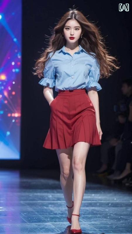 レディース 流行り物 夏 服 美しく 乳くさい プルオーバー 赤 スコート セットアップ 擦り付け木