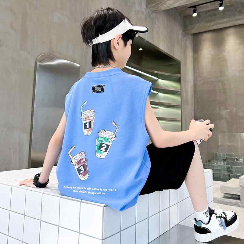 男の子 ファッション ボーイズ 子供 夏 おしゃれ ボーイズ セットアップ ノースリーブ タンクトップ ノースリーブ クール