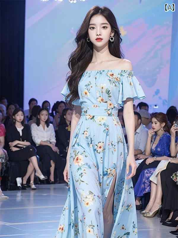 レディース ファッション フランス 蝶 花 半袖 ドレス 精巧 初春 婦人服