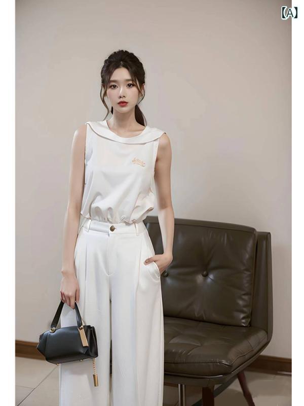 レディース ファッション 早春 塩 風 衣装 西洋風 ユニーク シック 半袖 トップスス 婦人服 白 ノースリーブシャツ｜おうち健康生活