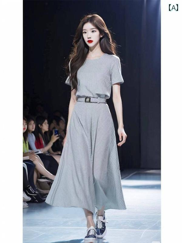 レディース 流行り物 薄墨色 照合のしるし トップススカート 仕掛ける 夏 服 セットアップ