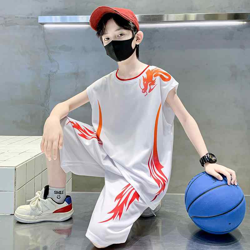 男の子 ファッション ボーイズ 子供 夏 おしゃれ ノースリーブ セットアップ スポーツ 速乾 バスケットボール トレンド