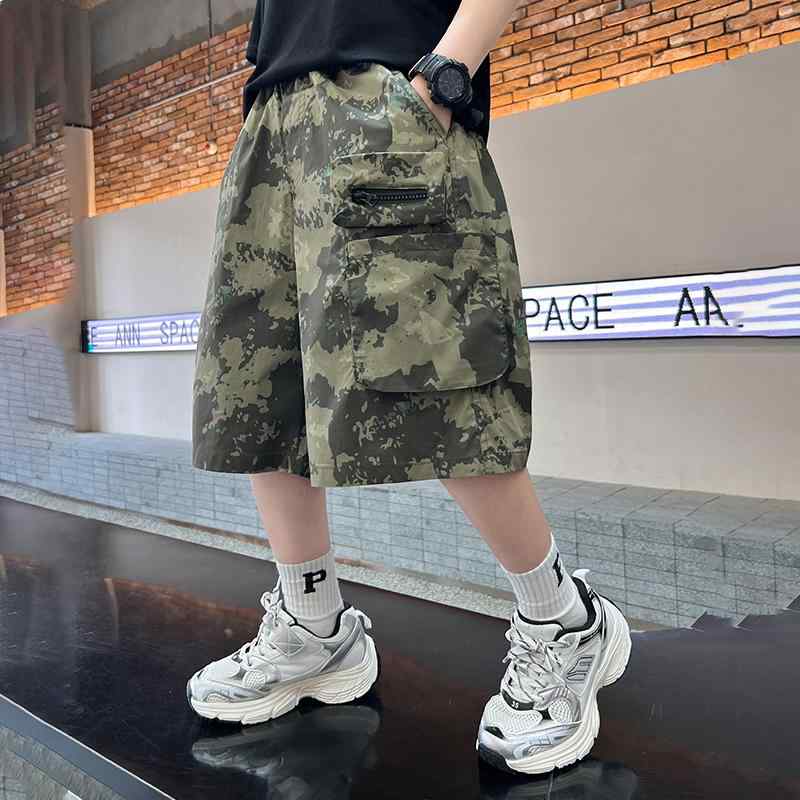 キッズ 男の子 ズボン パンツ 夏 ファッション カジュアル 薄手 涼しい ショート 子供 迷彩 トレンド