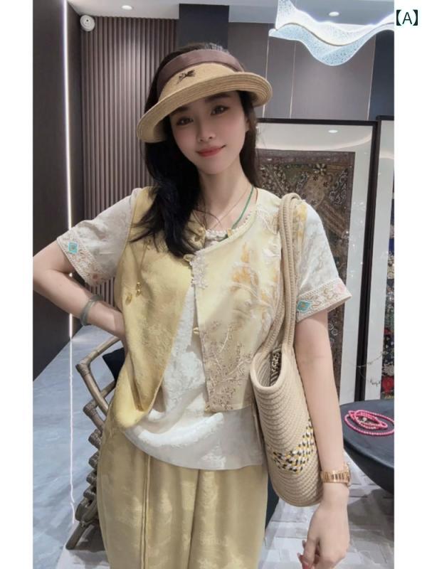 レディース ファッション チャイナ風 婦人服 ベスト 夏|おうち健康生活