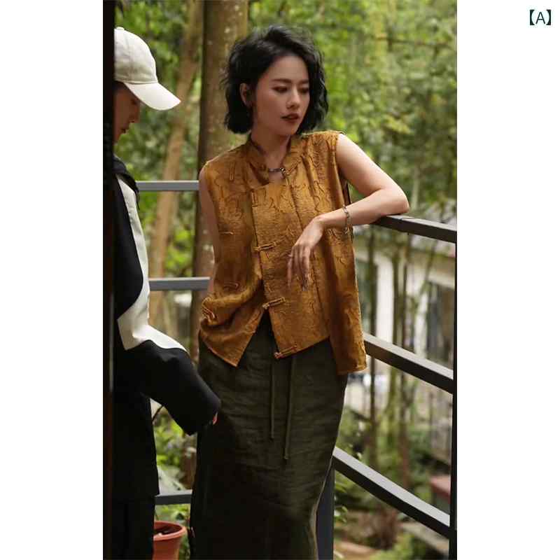レディース ファッション チャイナ風 夏 婦人服 風 薄手 涼しい アウターベスト｜おうち健康生活