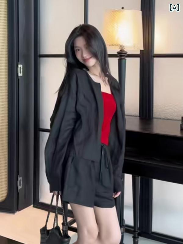 レディース ファッション 夏 服 クール ソルト 黒 シャツ セットアップ 夏