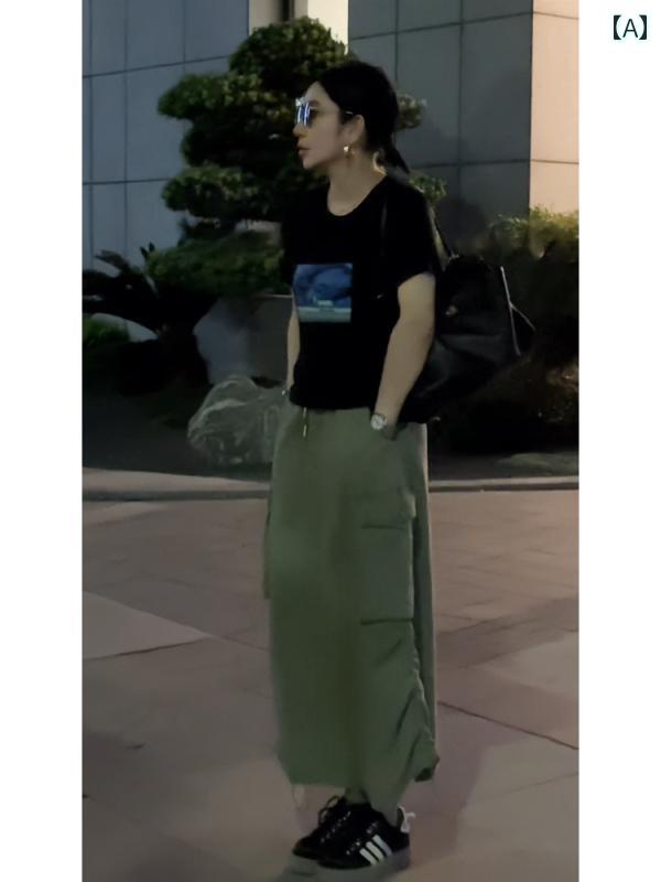 レディース ファッション 緑 スカート 夏 見栄え 小さめ 人 ロング｜おうち健康生活