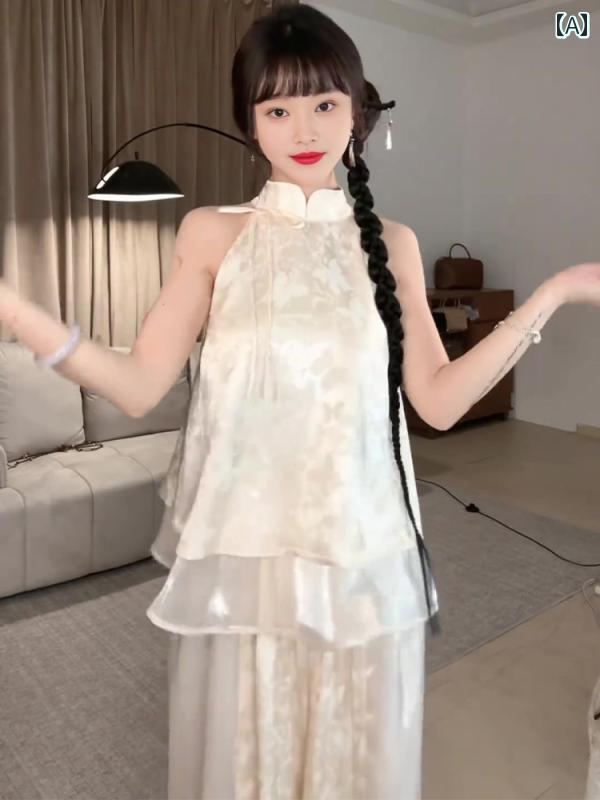 レディース ファッション 美しい チャイナ ドレス 夏 初恋 乳白 中国 セットアップ 9,605円