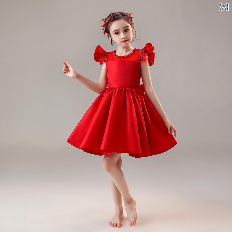 女子 ドレス かわいい 少女 ピアノ 発表会 プリンセス ピンク ふわふわ ガーゼ フラワーガール ステージ 衣装 春｜おうち健康生活