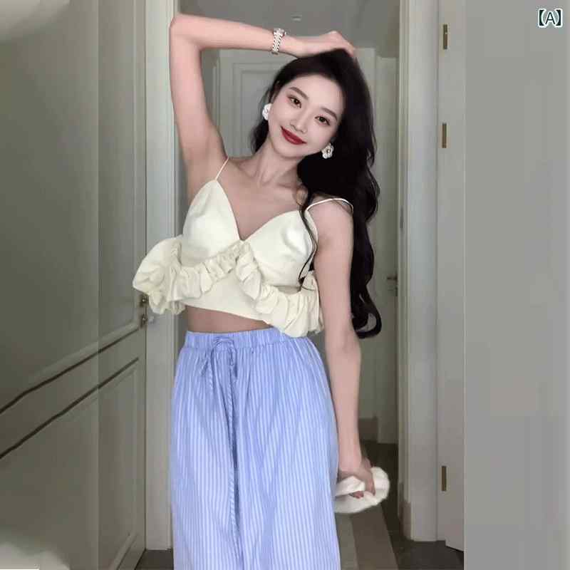 レディース ファッション 夏 おしゃれ 魅力 ガール セットアップ スモール ドレス サスペンダー セットアップ トップスス