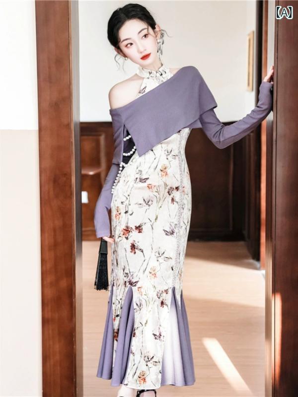 レディース ファッション チャイナ風 チャイナ ドレス お姫様 風 魅力 多様 プリント セットアップ｜おうち健康生活