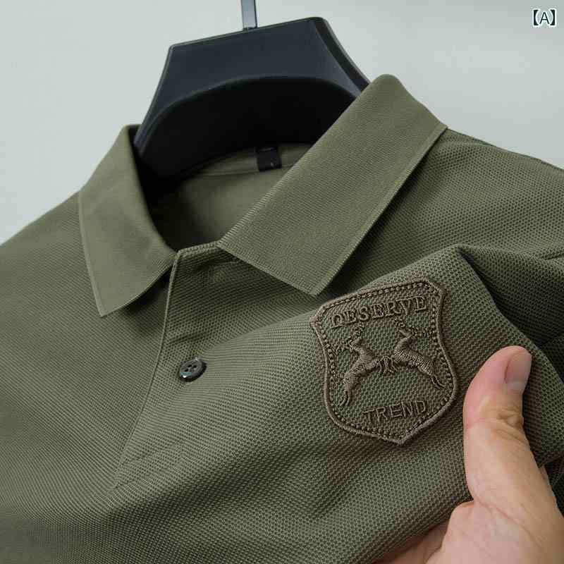 ポロシャツ メンズ 長袖 カジュアル おしゃれ 綿 襟 ビジネス シルケット コットン Tシャツ 春 トップス|おうち健康生活