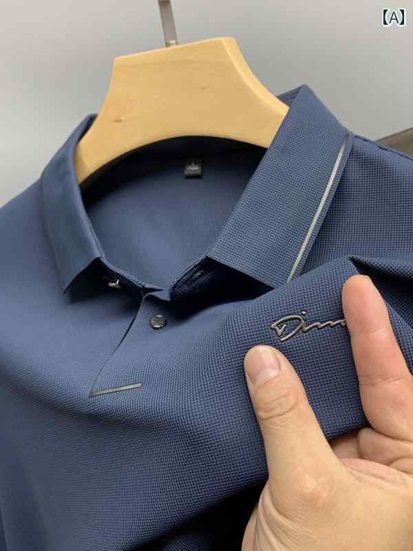ポロシャツ メンズ 長袖 カジュアル おしゃれ ワッフル Tシャツ 春秋 シャツ 襟 トップス