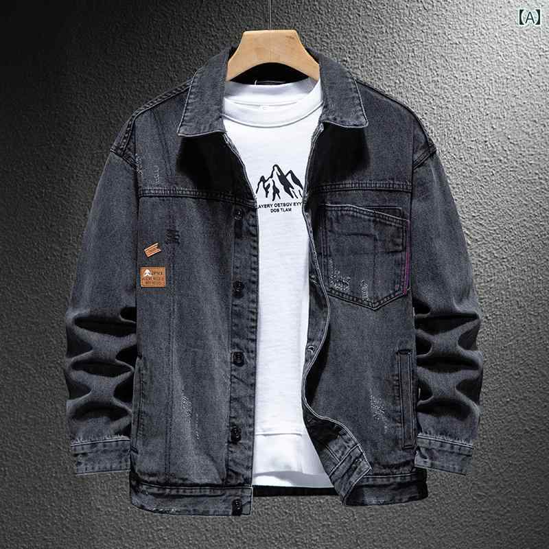 メンズ ファッション デニムジャケット 春秋 秋服 アメリカン レトロ トレンド ゆったり 服 大きいサイズ ワークジャケット