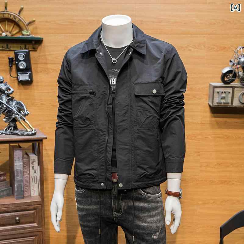 メンズ ファッション ワークジャケット 春秋 韓国 スリム トップス 無地 ジャケット 21,080円