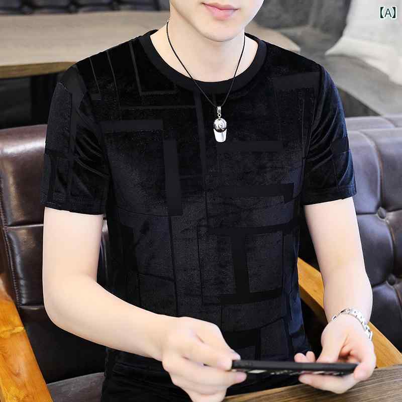 Tシャツ メンズ 半袖 夏 ひんやり スリムフィット ダーク フラワー 速乾 薄 シャツ