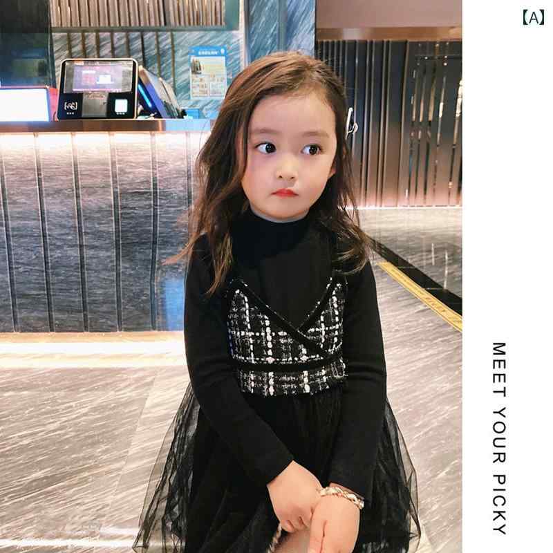 ワンピース 女の子 キッズ 子供 かわいい ファッション フェイク セットアップ 秋 スカート ベビー 韓国 プリンセス スカート