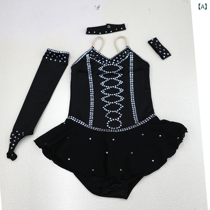 フィギュア スケート 衣装 子供 女子 大人 レディース 服 パフォーマンス 服 スケート 服 競技 スカート 長袖 黒｜おうち健康生活