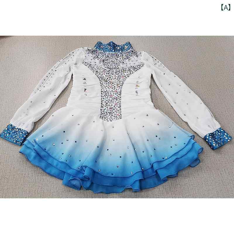 フィギュア スケート 衣装 子供 女子 大人 レディース 服 パフォーマンス 服 パフォーマンス スカート 競技 グラデーション｜おうち健康生活