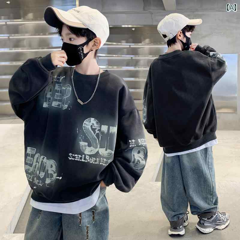 男の子 トップス カジュアル おしゃれ スウェットシャツ 秋