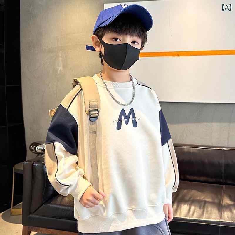 男の子 トップス カジュアル おしゃれ 春 スウェットシャツ に ストリート