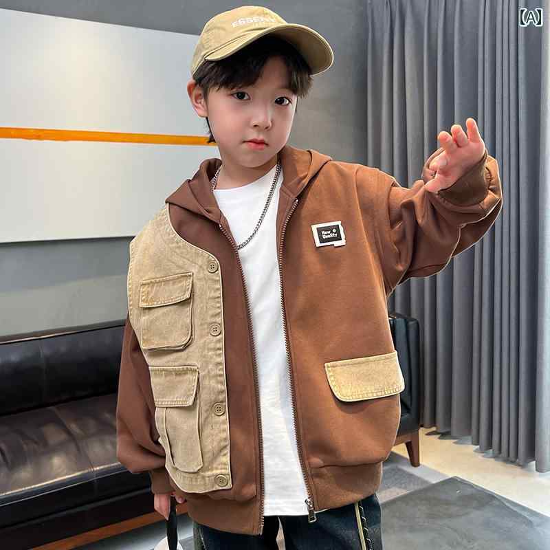 アウター 男の子 おしゃれ カジュアル キッズ コート 春 春 フード ジャケット トップス 春秋 大きめ おしゃれ