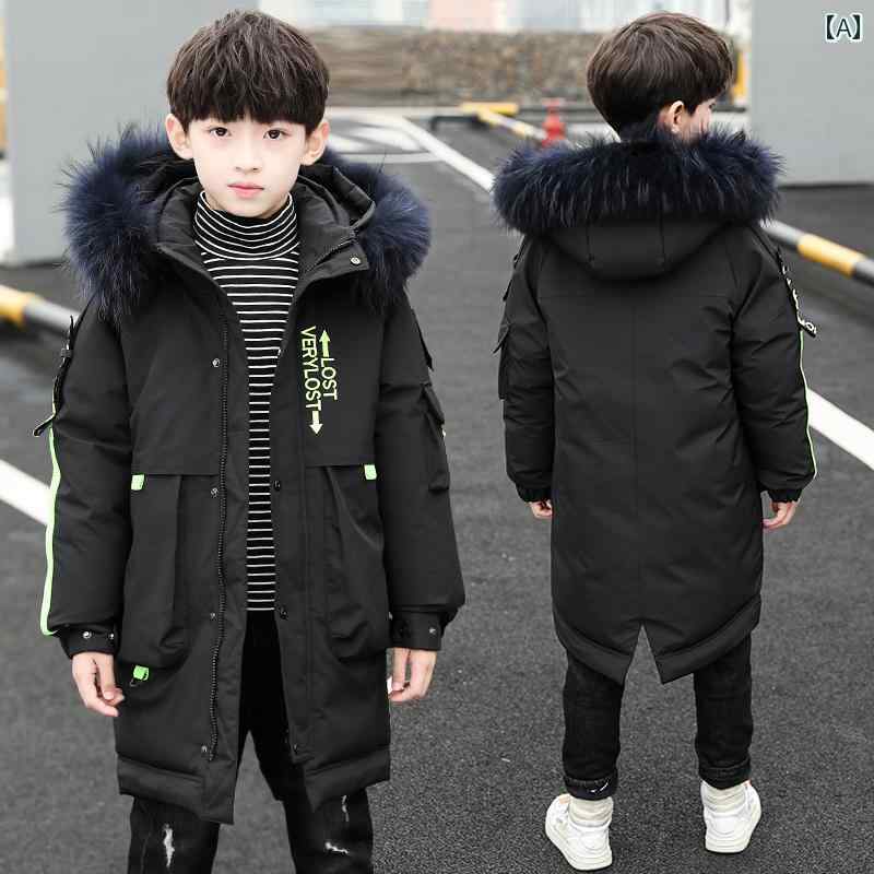 アウター 男の子 おしゃれ カジュアル キッズ 冬 綿 コート ロング 厚手 韓国 綿 コート｜おうち健康生活