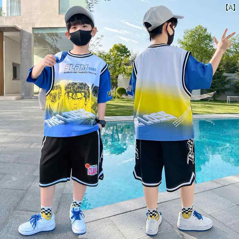 セットアップ 男の子 おしゃれ カジュアル 夏 半袖 薄手 涼しい 涼しい ストリート スポーツウェア トレンド