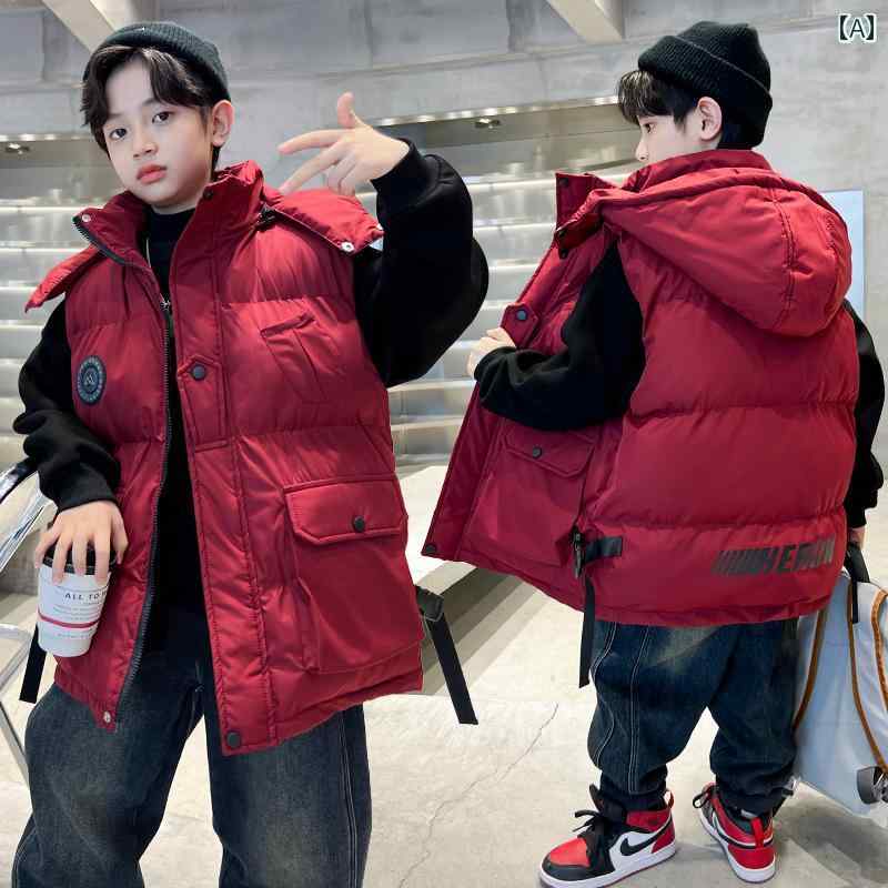 アウター 男の子 冬 おしゃれ カジュアル キッズ 綿 ベスト 冬 大きめ 秋冬 アウターウェア ダウン ベスト 冬服