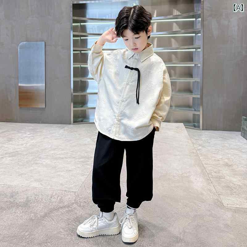 セットアップ 男の子 おしゃれ カジュアル キッズ 漢 春秋 レトロ 衣装 秋 唐 装