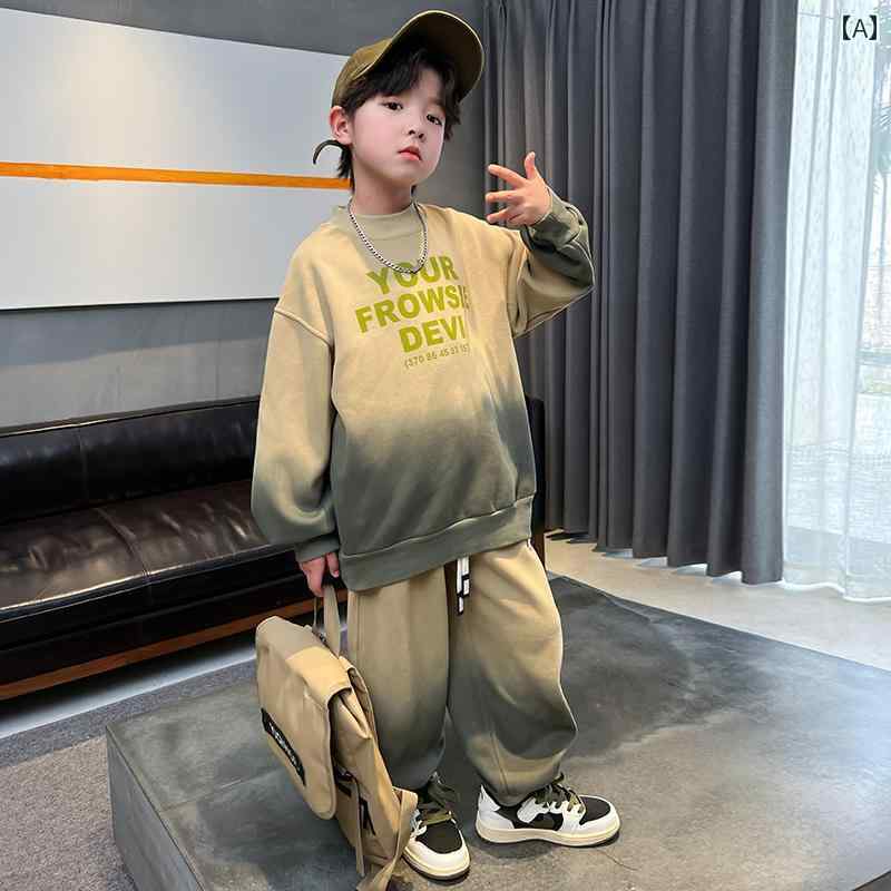 セットアップ 男の子 おしゃれ カジュアル キッズ 秋 スポーツウェア ストリート セーター 春秋