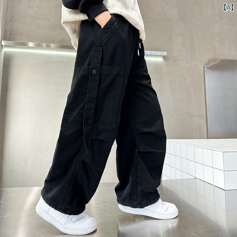 子供服 男の子ズボン キッズ ファッション カジュアル パンツ おしゃれ 秋 ワイドレッグ 春秋 トレンド