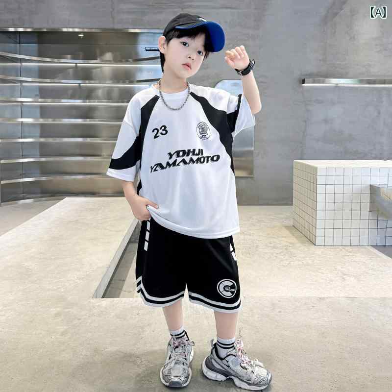 セットアップ 男の子 おしゃれ カジュアル 夏 薄手 涼しい 涼しい バスケットボール 速乾 トレンド