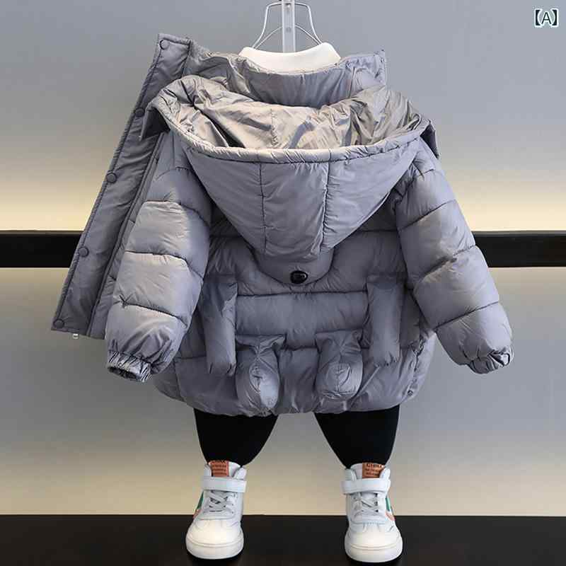 アウター 男の子 冬 おしゃれ カジュアル キッズ 冬 ダウン ジャケット レングス 赤ちゃん 厚手 コットンジャケット 冬 コットンジャケット