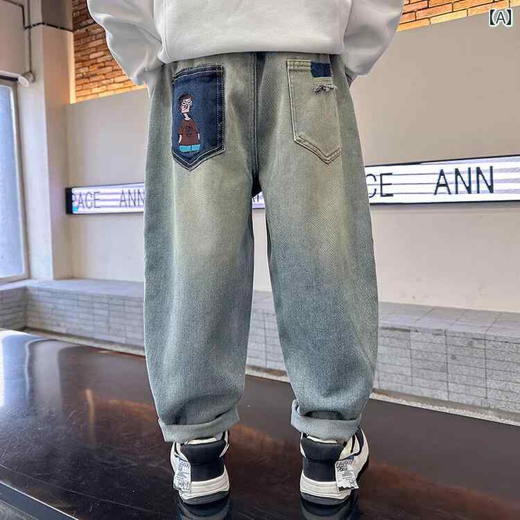 子供服 男の子ズボン キッズ ファッション カジュアル パンツ おしゃれ 秋 ジーンズ 秋 ストリート ファッション