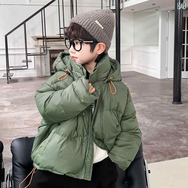 アウター 男の子 冬 おしゃれ カジュアル キッズ ダウン ジャケット 冬服 冬 ショート フード ジャケット 厚手 暖かい トップ トレンディ｜おうち健康生活