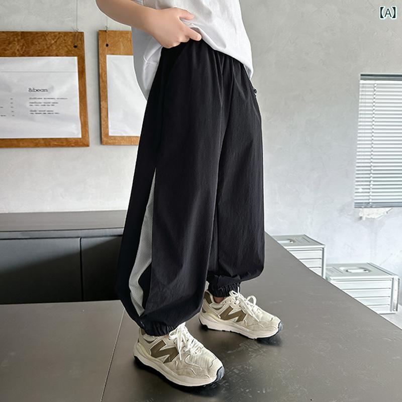 子供服 男の子ズボン キッズ ファッション カジュアル パンツ おしゃれ 夏 防蚊 薄手 涼しい 涼しい スポーツ