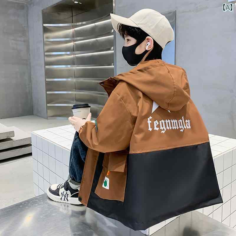 アウター 男の子 冬 おしゃれ カジュアル キッズ コート 春秋 ストリート フード トップス 春 ウィンドブレーカー