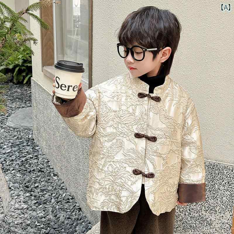 男の子 ファッション キッズ 子供 おしゃれ カジュアル 大晦日 服 秋冬服 唐 スーツ チャイナ風 ジャケット チャイナ風 漢服お祝い 正月
