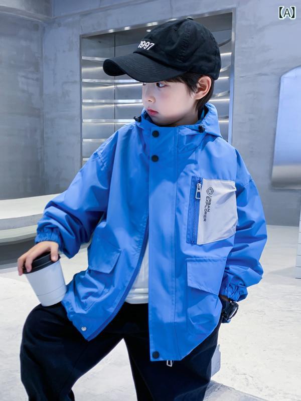 男の子 ファッション キッズ 子供 おしゃれ カジュアル ワークジャケット 春秋 韓国 春 ジャケット 薄手 涼しい 涼しい フード トップス トレンディ