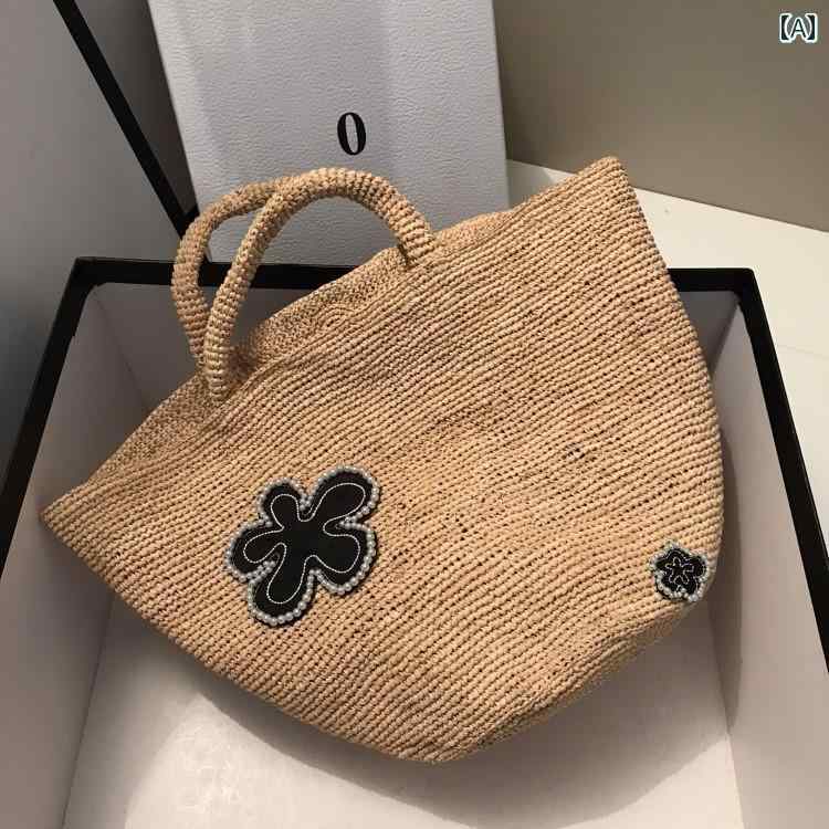 レディース バッグ フレンチ レトロ ラフィア わら 織り ハンド 刺繍 ショルダー ストロー 夏 休み カジュアル ビーチ｜おうち健康生活 10,734円
