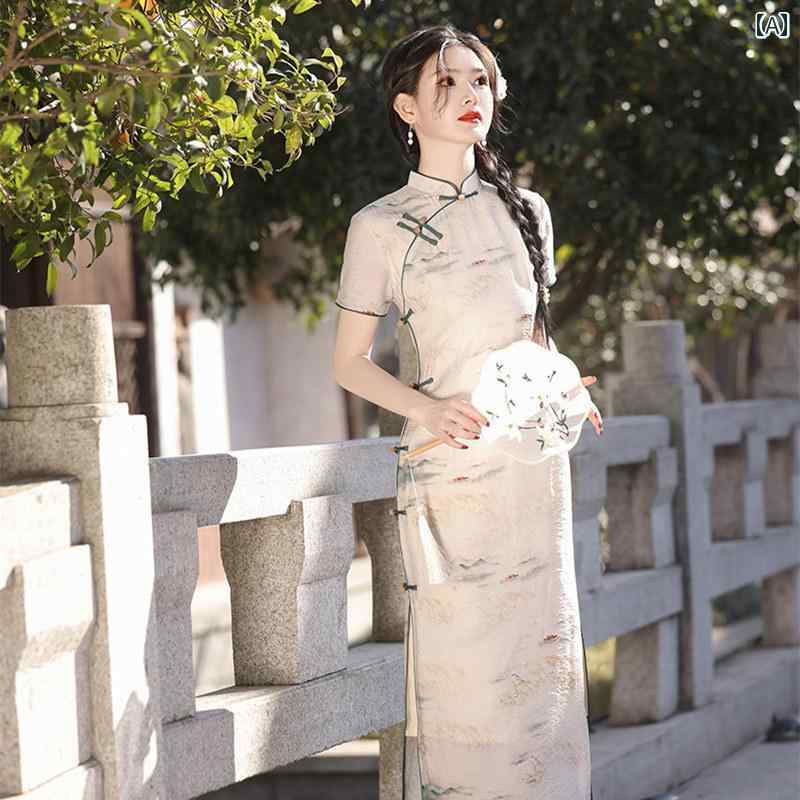 レディース ファッション チャイナ風 ドレス 夏 普段使い ドレス エレガント｜おうち健康生活