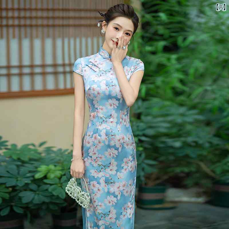 レディース ファッション チャイナ ドレス ロング ドレス ガーリー センス