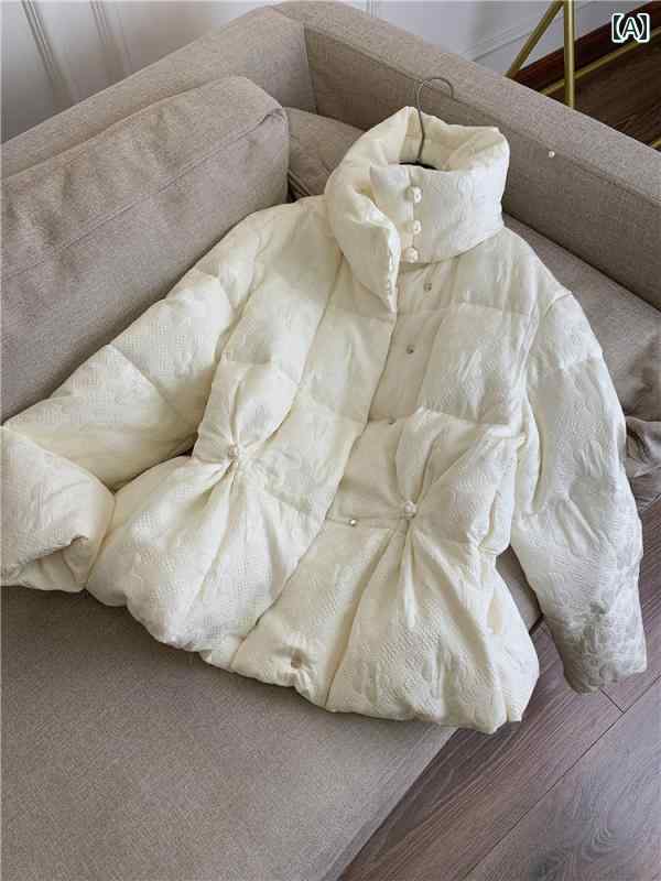 レディース ファッション 常 美しくて 暖かい チャイナ風 バックル デイリー ジャカード 防風 ノン ドリ リング ダウン ジャケット｜おうち健康生活