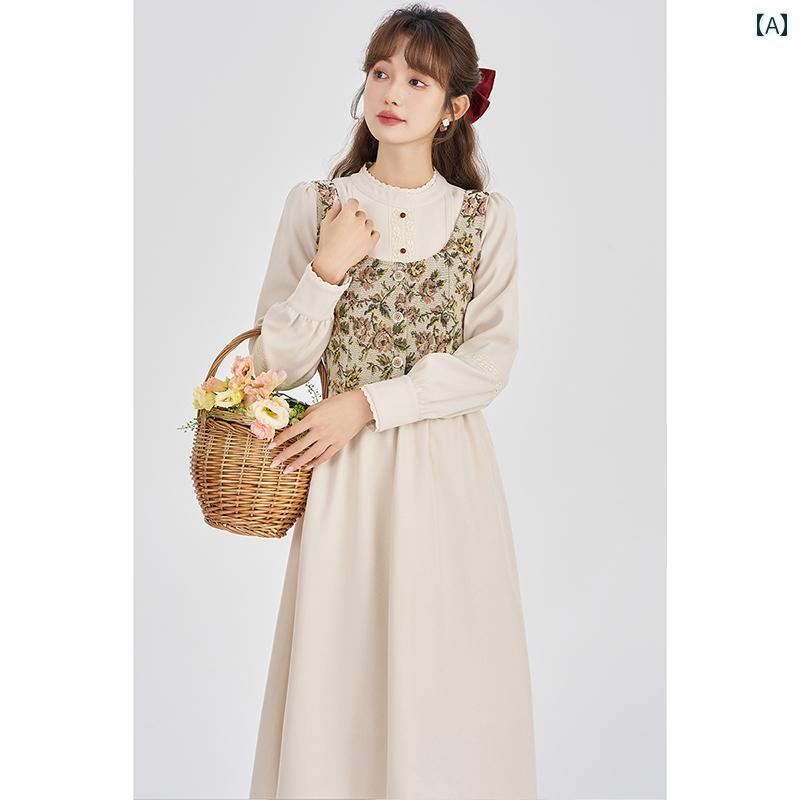 レディース ファッション 夏 フレンチ ベスト ドレス 春 シック 美しい レトロ ロング スカート