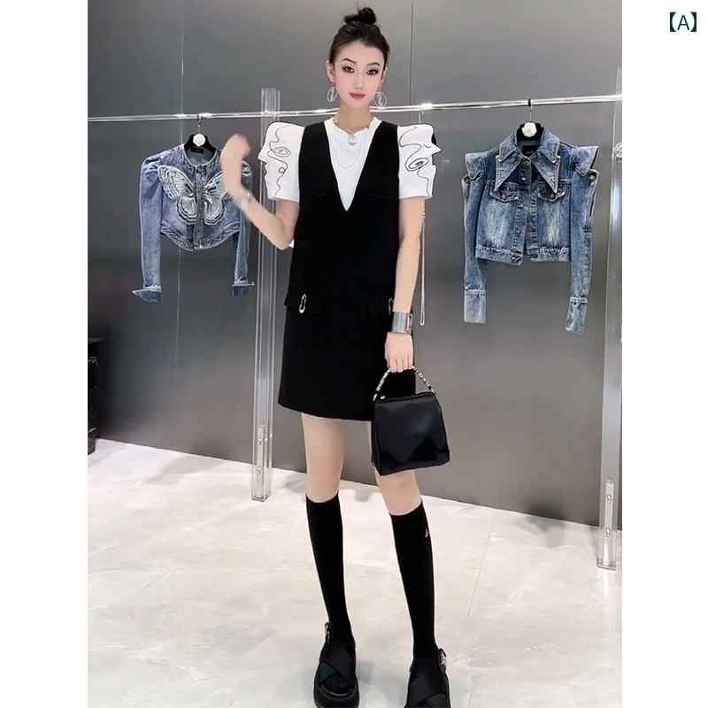 レディース 流行り物 夏 服 服 一揃い ソルト 軽さ 冷やりとした 成年者っぽい パフ捩り トップスス 限りない スコート セットアップ スコート