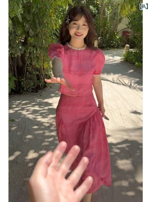 レディース ファッション 小柄々 夏 服 西洋風 旅行 セットアップ スカート年 婦人服 セット 9,958円