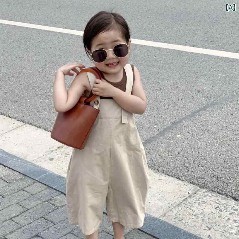 子供服 女の子 セットアップ かわいい おしゃれ パンツ オーバーオール 夏 赤ちゃん 七分丈 オーバーオール ベスト トレンディ