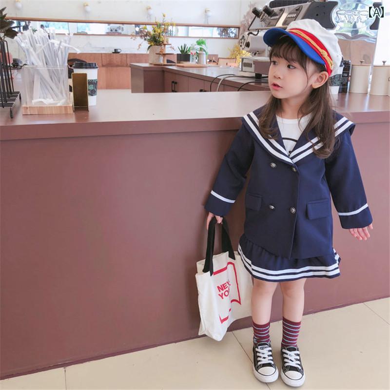 子供服 女の子 セットアップ かわいい おしゃれ 洋風 秋 赤ちゃん ベビー 韓国 カレッジ ジャケット スカート トレンディ セット