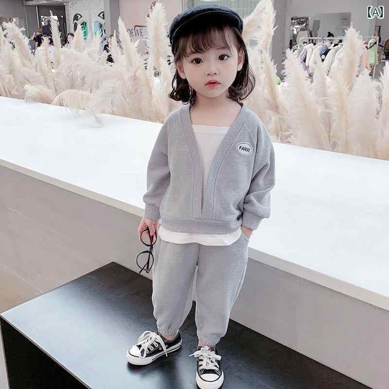 子供服 女の子 セットアップ おしゃれ カジュアル かわいい 秋 韓国 赤ちゃん 春秋 ニット 2点 セット